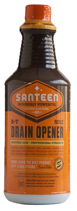 Santeen 200-6 Drain Opener, Liquid, Brown, Distinct, 32 oz