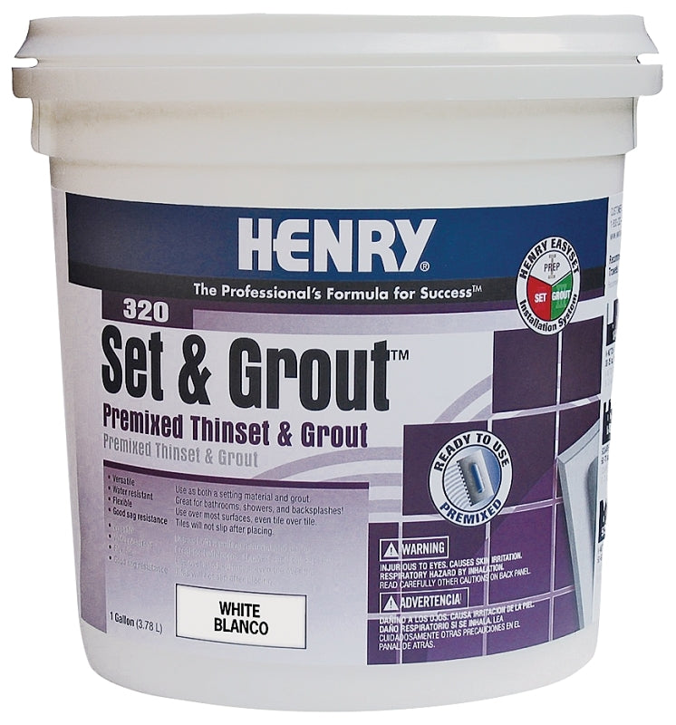 Henry Set&Grout 12041 Adhesive and Grout, White, 1 gal Tub