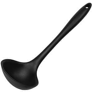 Chef Craft Premium Series 13660 Spoon, 11-1/4 in OAL, Silicone/Steel, Black