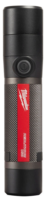 Milwaukee 2160-21 USB Rechargeable Compact Flashlight, 3 Ah, Lithium-Ion Battery, LED Lamp, Bulls Eye/Flood/Spot Beam