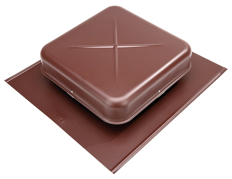 Lomanco LomanCool 550BR Static Roof Vent, 15-3/8 in OAW, 50 sq-in Net Free Ventilating Area, Aluminum, Brown