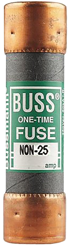 Bussmann NON-25 Fuse, 25 A, 250 VAC, 125 VDC, 50 kA Interrupt, Melamine Body, Cartridge Fuse, 10/PK