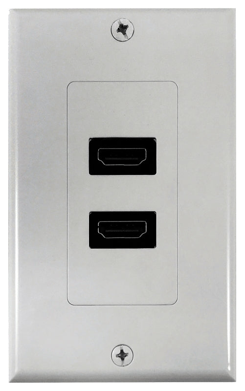 Zenith VW3001WJHD2W HDMI Wallplate, 7-1/2 in L, 3-3/4 in W, 1 -Gang, Plastic, White, Flush Mounting