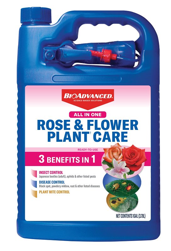 BioAdvanced 820157E All-In-One Rose and Flower Care Concentrate, Spray Application, 1 gal Bottle