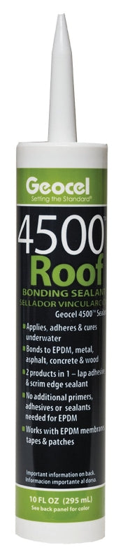 Geocel 4500 Series 55103 Roof Bonding Sealant, Black, Liquid, 10 oz Cartridge
