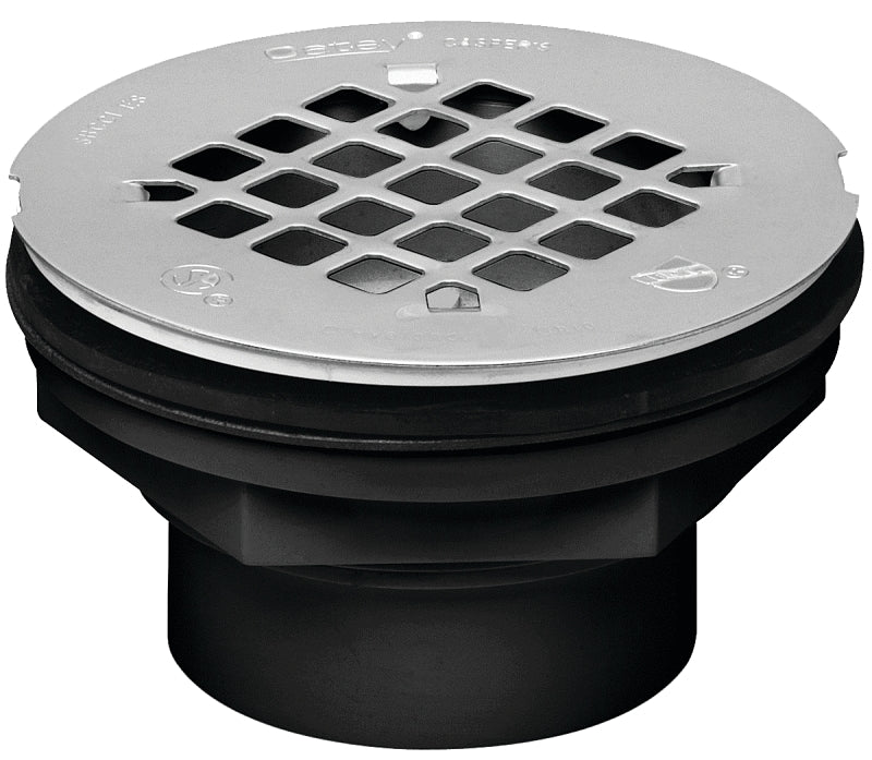 Oatey 42093 Shower Drain, ABS, Black, For: 2 in SCH 40 DWV Pipes