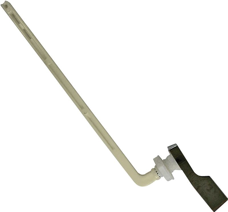 ProSource Toilet Flush Lever, Front Mounting, 9 in L Flush Arm, Plastic, Chrome