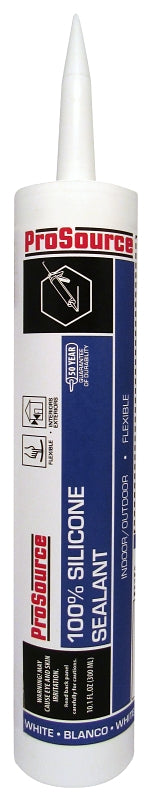 ProSource 7850800 Sealant, White, 10.1 oz Cartridge