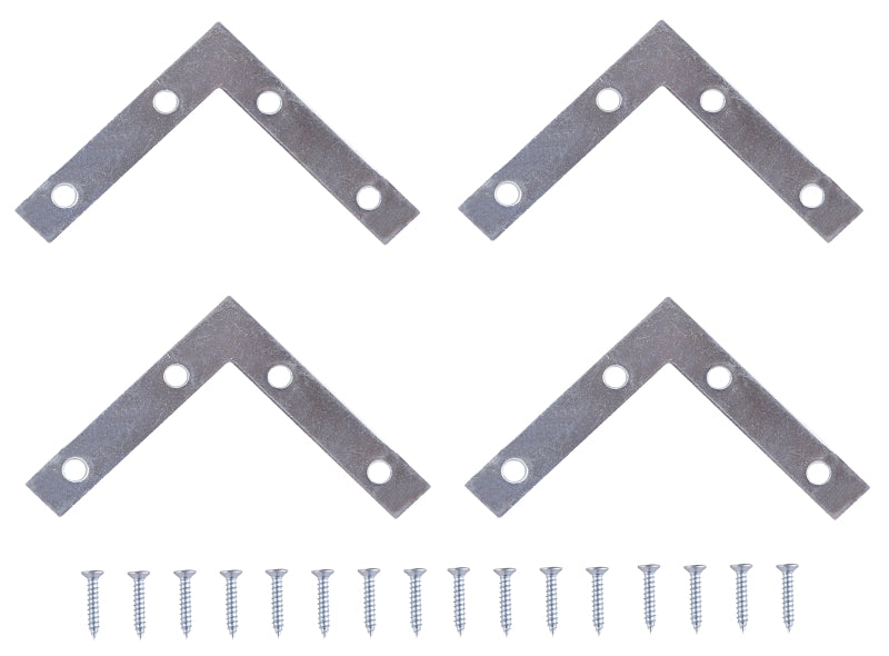 Prosource FC-Z035-C4PS Corner Brace, 3-1/2 in L, 3-1/2 in W, 5/8 in H, Steel, Zinc-Plated, 1.8 mm Thick Material