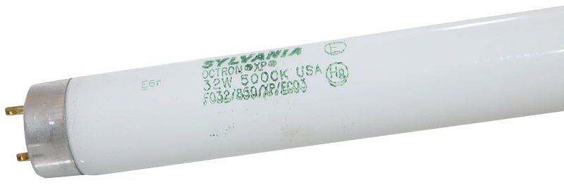 Sylvania 22026 Fluorescent Bulb, 32 W, T8 Lamp, Medium G13 Lamp Base, 2820 Lumens, 5000 K Color Temp, Super White Light