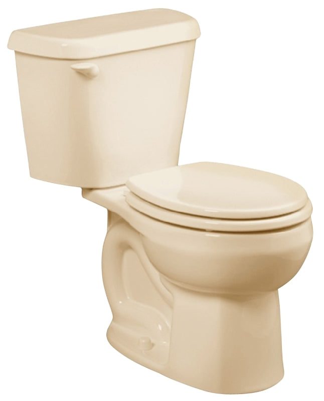 American Standard Colony 751DA101.021 Complete Toilet, Round Bowl, 1.28 gpf Flush, 12 in Rough-In, 15 in H Rim, Bone