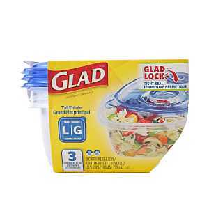 Glad BBG10041 Large Tall Entree, 42 oz, Plastic, Clear