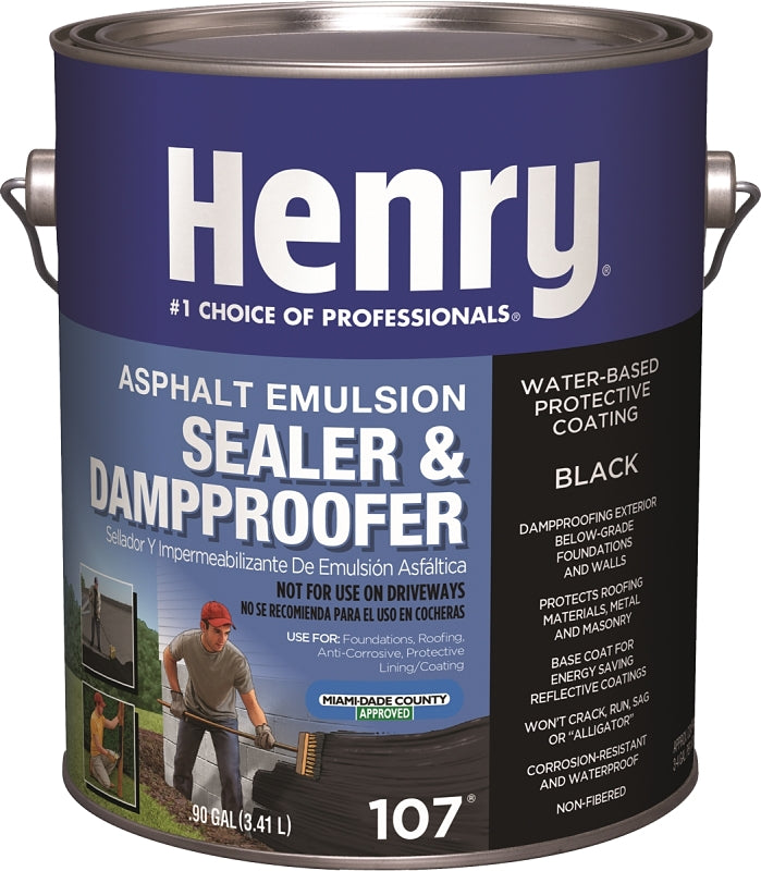 Henry HE107046 Emulsion Sealer, Black, 3.41 L Can, Liquid