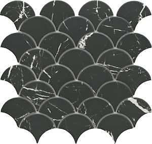 Emser Tile Elegan Series W95ELEGNE1112MSLM Porcelain Mosaic Tile, 12 in L Tile, 11 in W Tile, Pressed Edge, Nero