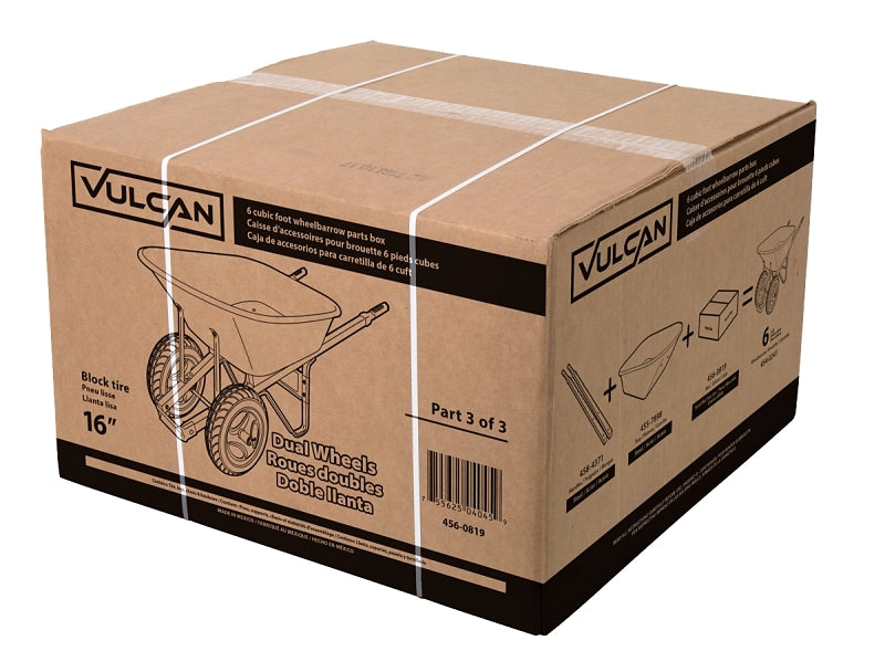 Vulcan Wheelbarrow Parts w/16 in Pneumatic Wheels, For 6 cu-ft Steel Wheelbarrow Kit