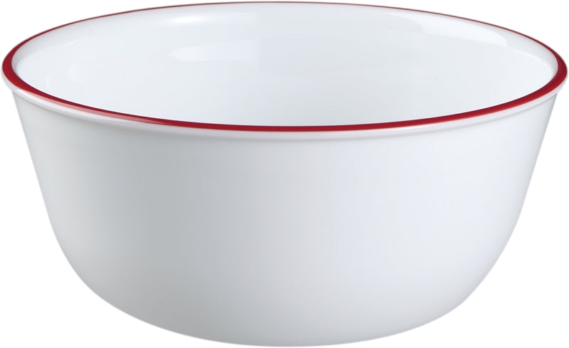 Olfa 1060572 Soup/Cereal Bowl, Vitrelle Glass, Red/White, For: Dishwashers and Microwave Ovens