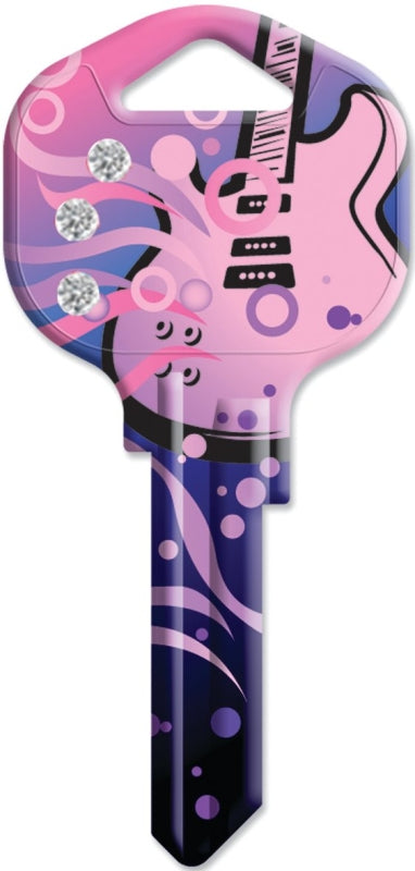 Hy-Ko 16005KW1-RKBL Key Blank, Solid Brass, Painted, For: Kwikset KW1, Titan KW10 Keyways