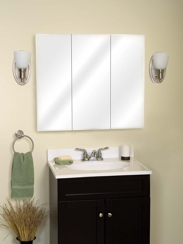 Zenith M48 Medicine Cabinet, 48 in OAW, 4-1/4 in OAD, 29-13/16 in OAH, Wood, White, 6-Shelf