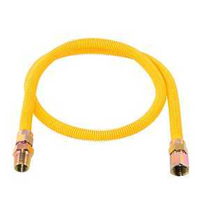 Eastman EZ-20 Series 20YE515048B Gas Connector, 1/2 in, FIP x MIP, 304 Stainless Steel, Epoxy-Coated, 48 in L