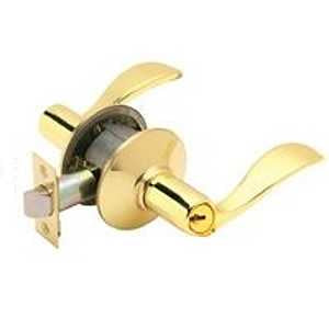 Schlage Accent Series F51A ACC 605 Entry Lever, Mechanical Lock, Bright Brass, Metal, Residential, 2 Grade