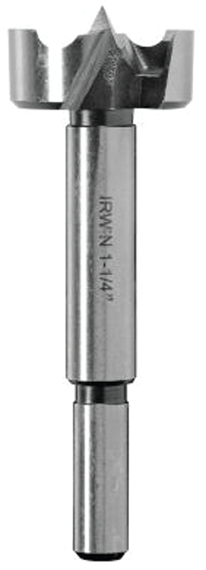 Irwin 1966933/42922 Forstner Bit, 1-3/8 in Dia, 3-1/2 in OAL, 1-Flute, 3/8 in Dia Shank, Reduced Shank