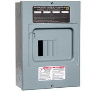 Square D Homeline QO6L100S Load Center, 100 A, 6 -Space, 6 -Circuit, Main Lug, Surface Mounting