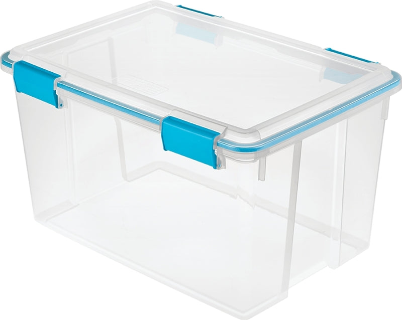 Sterilite 19344304 Gasket Box, Plastic, Blue Aquarium/Clear, 22-1/2 in L, 16 in W, 12-3/4 in H