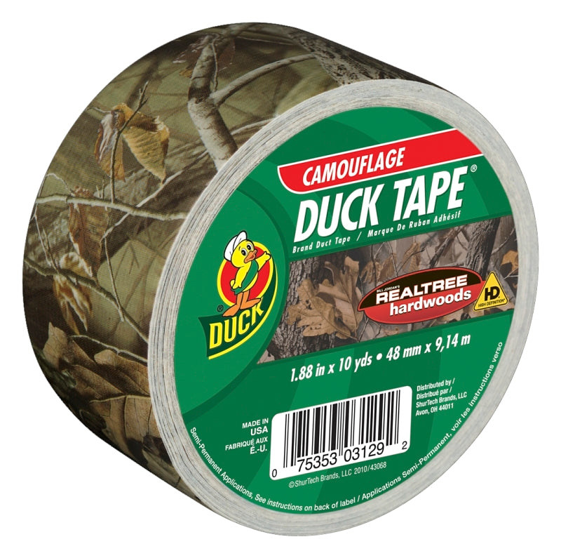 Duck 241744 Duct Tape, 10 yd L, 1.88 in W, Realtree Camo