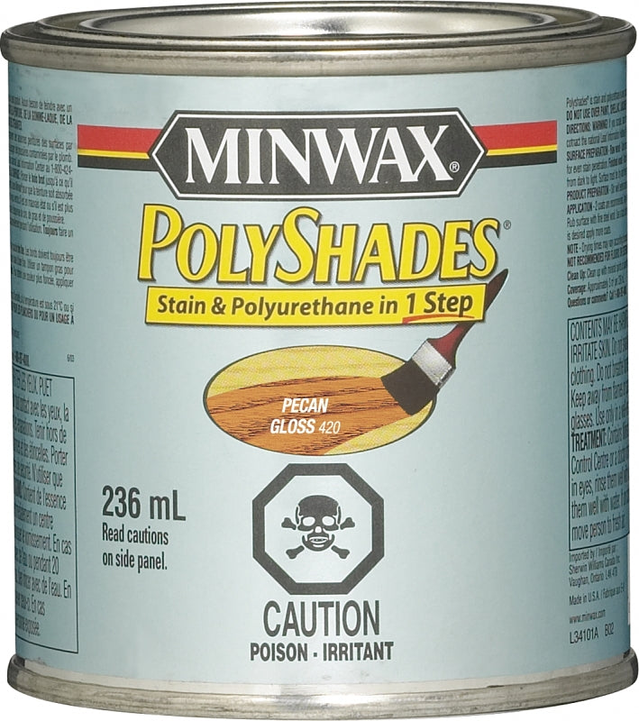 Minwax 342014444 Polyshades, Gloss, Liquid, Pecan, 236 mL, Can