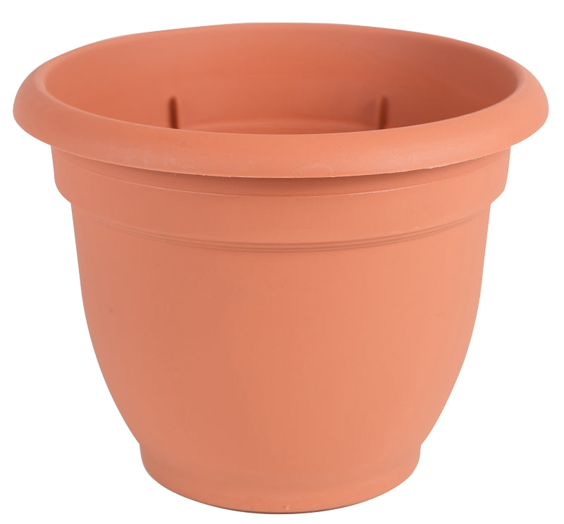 Bloem 20-56112 Planter, 12 in Dia, 10-1/4 in H, 13 in W, Round, Plastic, Terra Cotta