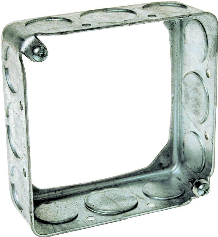 Raco 8203 Extension Ring, 1-1/2 in L, 4 in W, 1-Gang, 12-Knockout, Steel, Galvanized