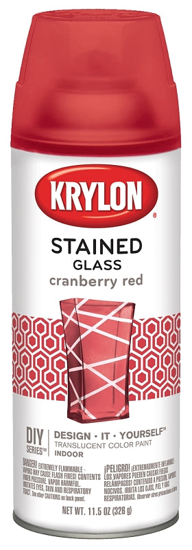 Krylon K09026000 Stained Glass Spray, Gloss, Cranberry Red, 11.5 oz, Can