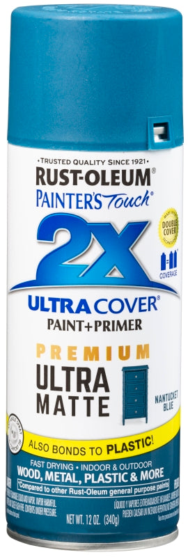 Rust-Oleum 331188 Spray Paint, Matte, Nantucket Blue, 12 oz, Can