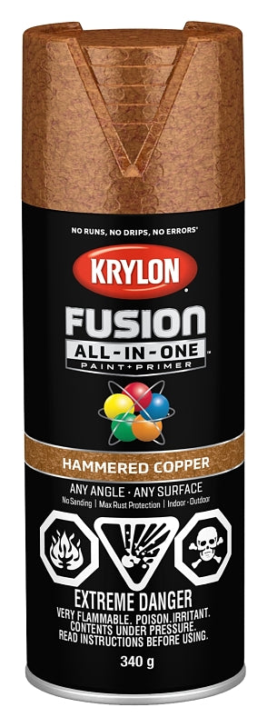 Krylon 427860007 Spray Paint, Hammered, Copper, 12 oz, Can