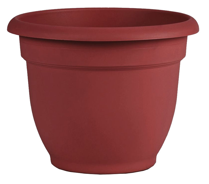 Bloem AP1613 Planter, 16 in Dia, 13.7 in H, 17.6 in W, Bell, Ariana Design, Plastic, Burnt Red, Matte