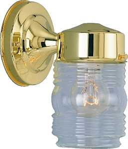 Boston Harbor Outdoor Wall Lantern, 120 V, 60 W, A19 or CFL Lamp, Steel Fixture, Polished Brass