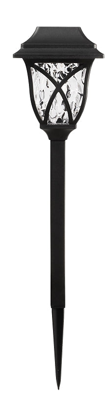 Boston Harbor 27090 Solar Stake Light, Ni-MH Battery, AA Battery, 1-Lamp, LED Lamp, Plastic Fixture, Black