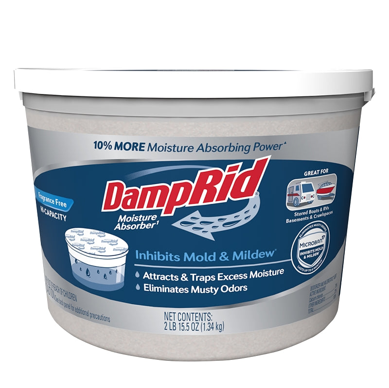 DampRid FG50FFESB Moisture Absorber, 2 lb, Bucket, Pellet, Odorless