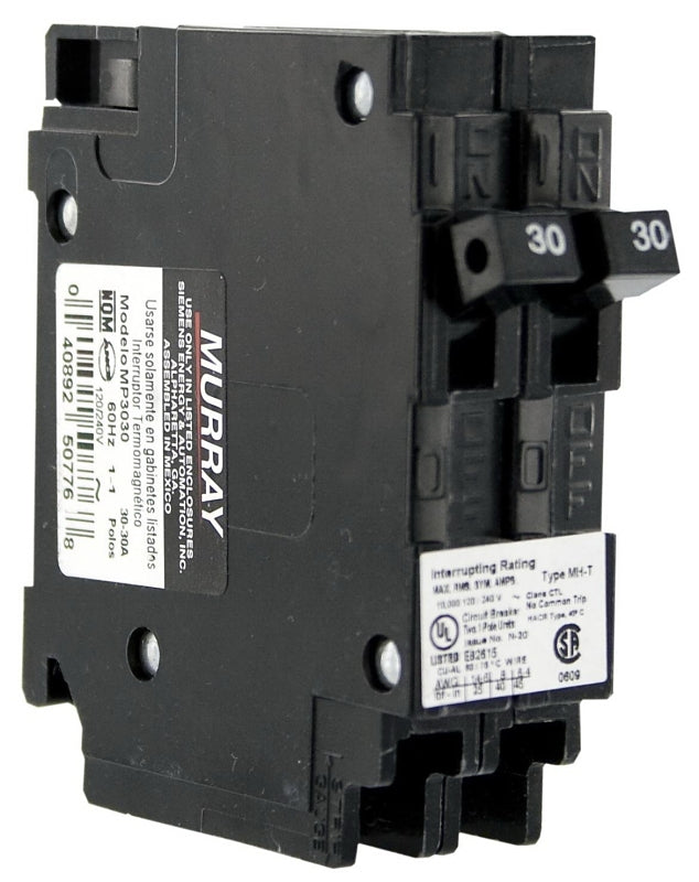 Siemens Murray MP3030 Circuit Breaker, Duplex, Type MH-T, 30 A, 1 -Pole, 120 V, Plug Mounting