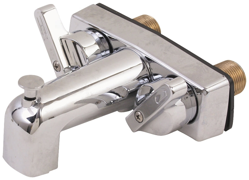 US Hardware P-671B Tub and Shower Diverter, 2 -Faucet Handle, Center Mounting, Brass, Chrome