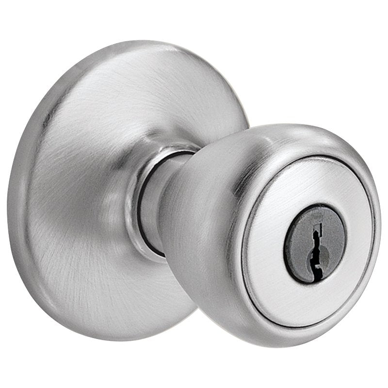 Kwikset 400T 26D SMT 6AL RCS V1 Entry Knob, Satin Chrome, Zinc, KW1 Keyway, Re-Key Technology: Smartkey, Residential