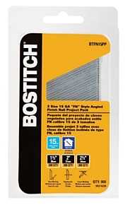 Bostitch BTFN15PP Finish Nail, 15 ga Gauge, Steel, Coated, Round Head, Smooth Shank