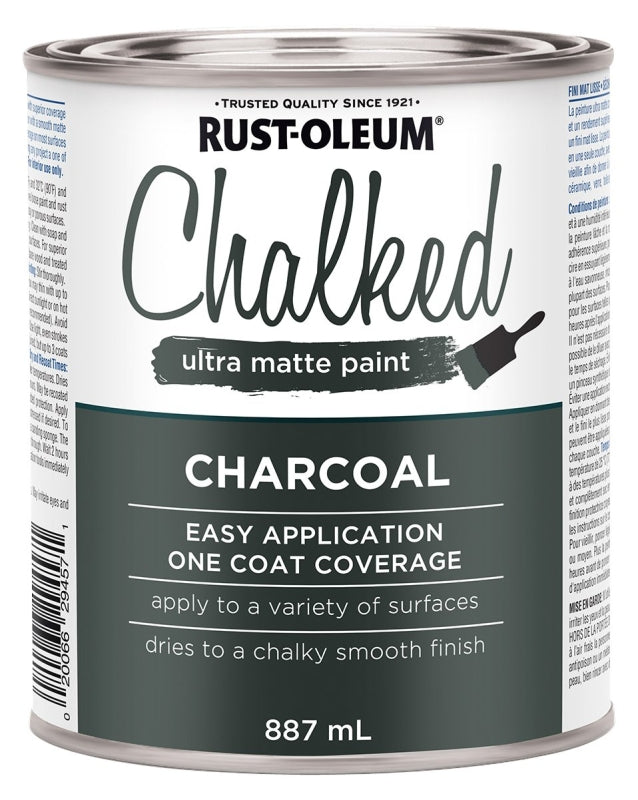 Rust-Oleum 286945 Chalk Paint, Ultra Matte, Charcoal, 30 oz