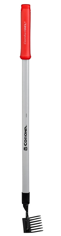 CORONA ComfortGEL GT 3234 Garden Rake, 7.8 in W Head, 7 -Tine, Steel Tine, Stainless Steel Head