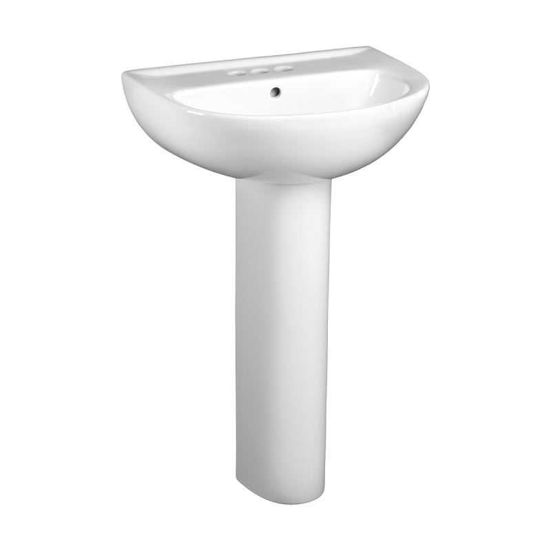 American Standard Evolution 0467004.020 Pedestal Sink Top, 3-Deck Hole, 22 in OAW, 18 in OAH, 34-1/2 in OAD, White