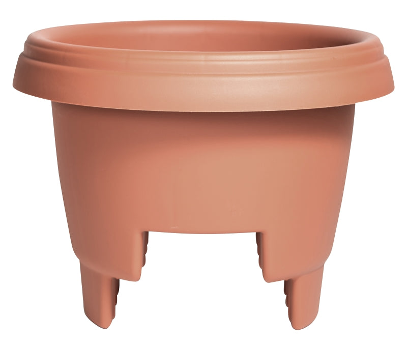 Bloem 477121-1001 Deck Rail Planter, 9 in H, 12 in W, Plastic, Terra Cotta, Matte