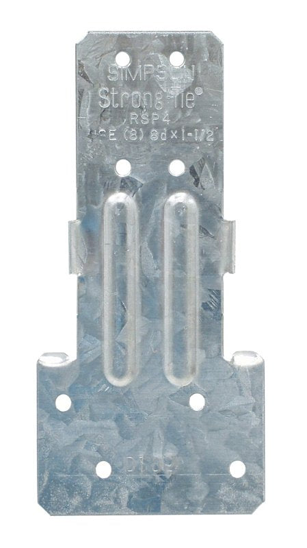 Simpson Strong-Tie RSP RSP4 Reversible Stud Plate Tie, 4-1/2 in L, 2-1/8 in W, Steel, Galvanized