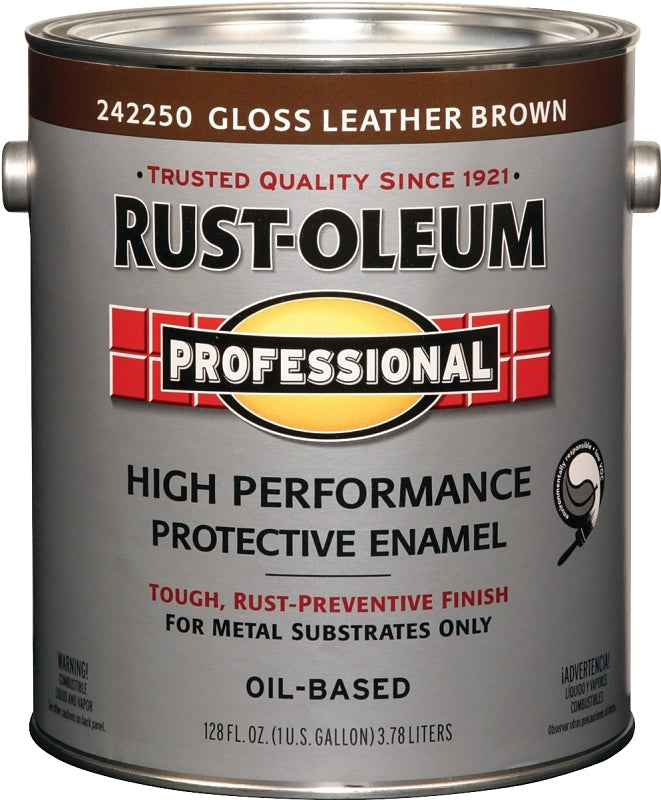 RUST-OLEUM PROFESSIONAL 242250 Protective Enamel, Gloss, Leather Brown, 1 gal Can