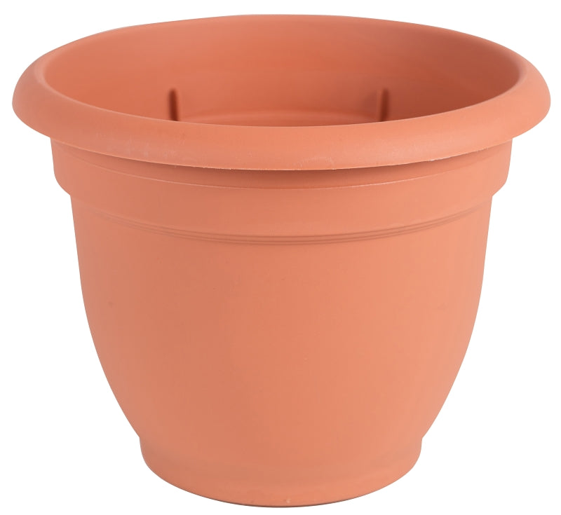 Bloem 20-56108 Planter, 8 in Dia, 7 in H, 8-3/4 in W, Round, Plastic, Terra Cotta