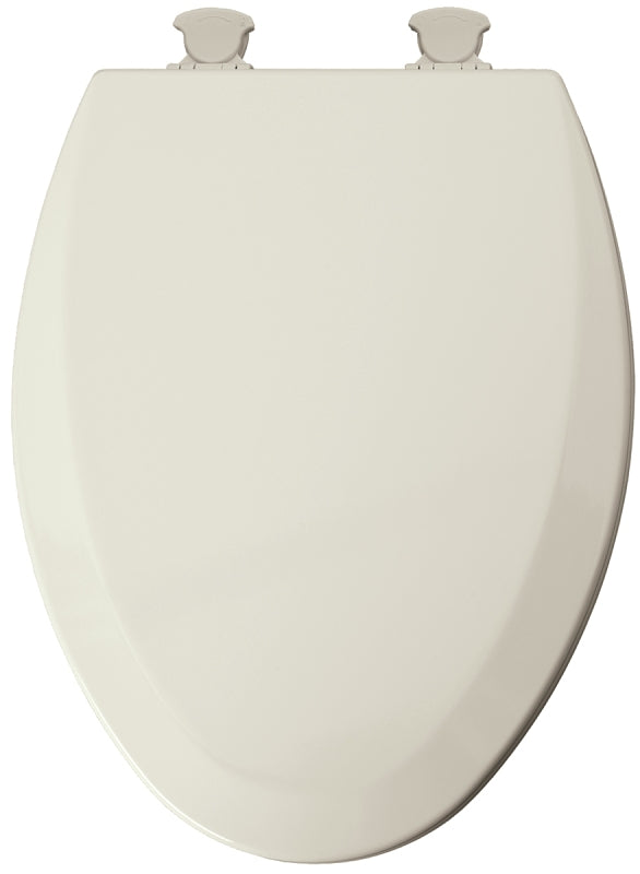 Mayfair 141EC 346/146EC Toilet Seat, Elongated, Wood, Biscuit, Twist Hinge